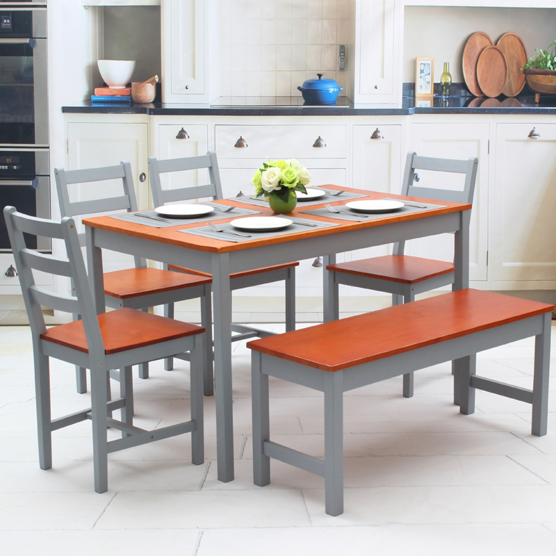 Hg0098 New Dining Table And 4 Chairs Bench Set Wooden Furniture Hg0098 New Dining Table And 4 Chairs Bench Set Wooden Furniture Bistro Kitchen