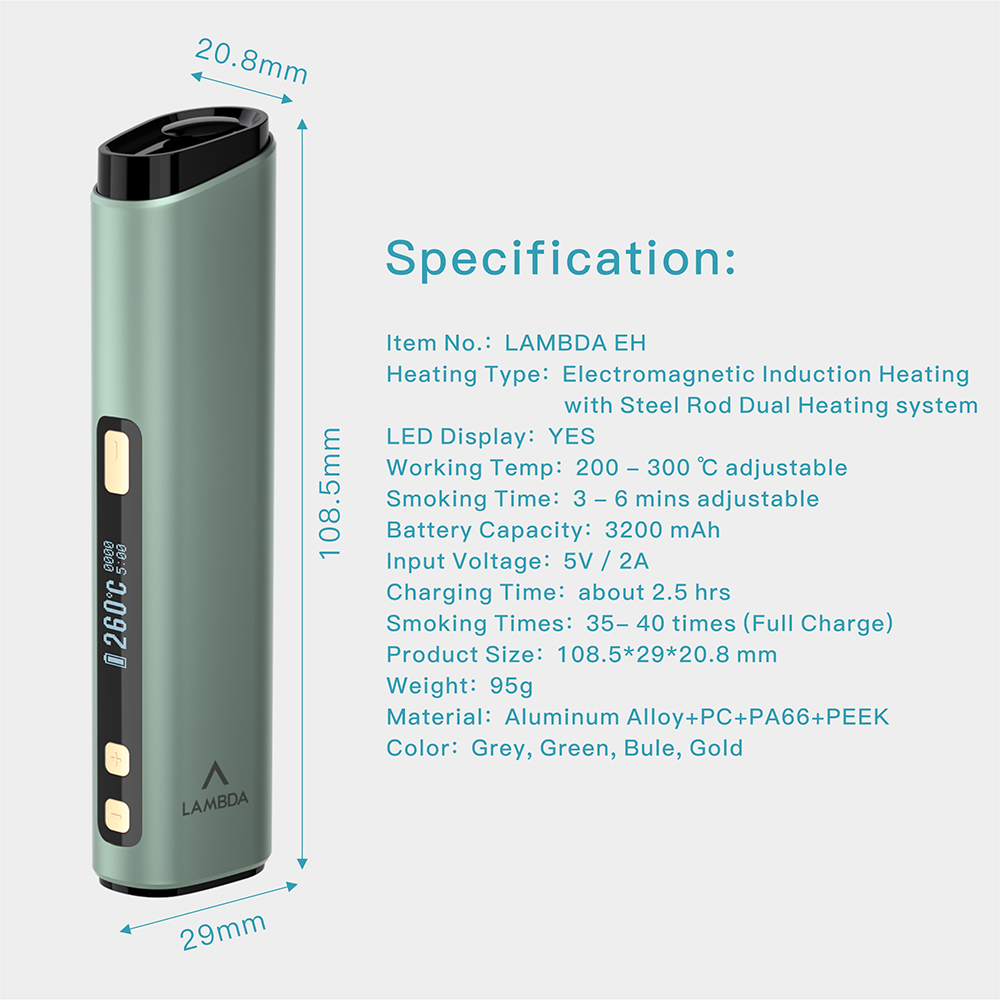 LAMBDA AIR Heat Not Burn Electronic Cigarette, Anodized Aluminum Process,  Elegant Color, Support 40+ Heatsticks V.S. LAMBDA CC - AliExpress
