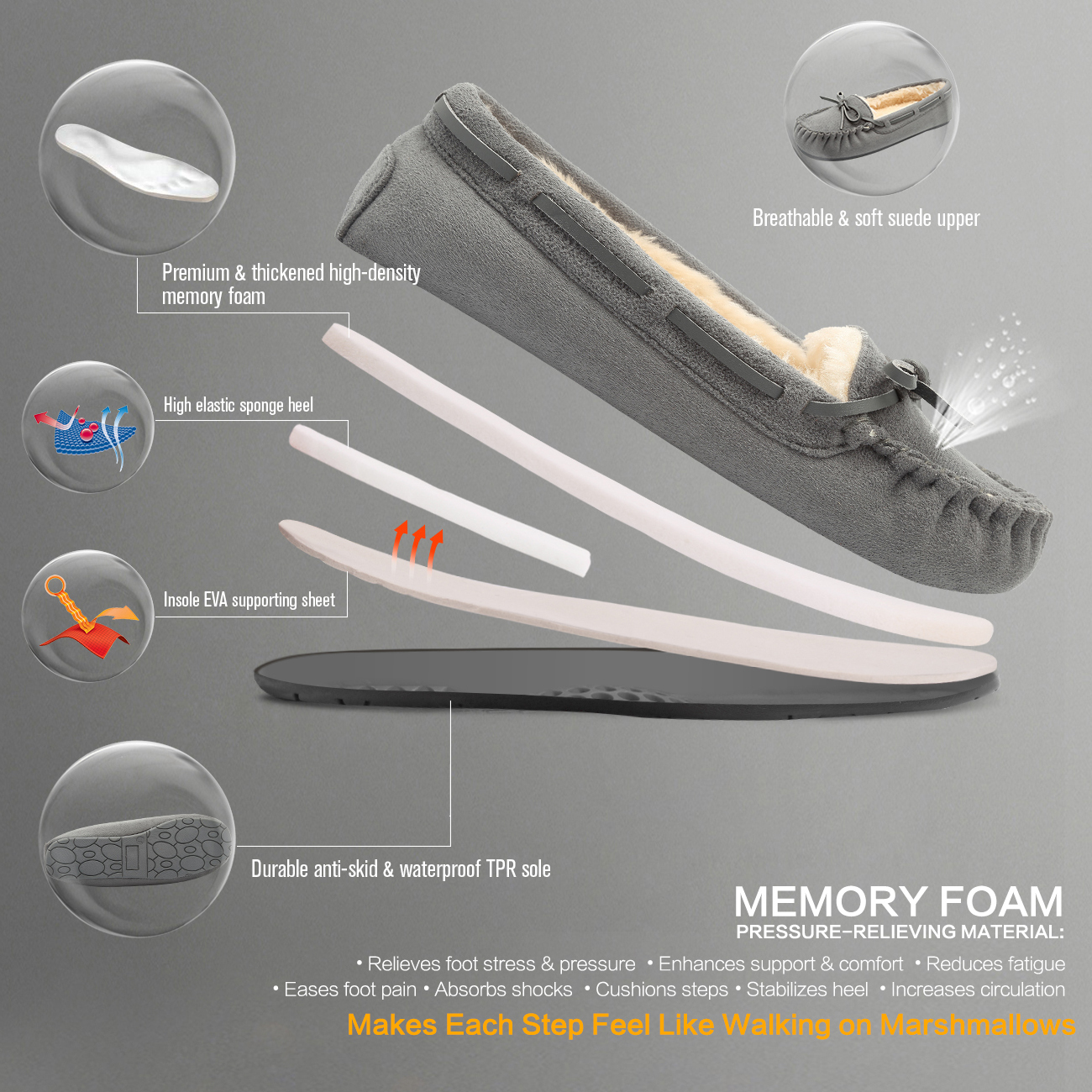 fantiny memory foam slippers