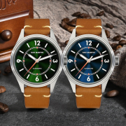 SAN MARTIN 38.5MM PILOT SUNRAY DIAL STAINLESS STEEL WATCH SN0108-G2