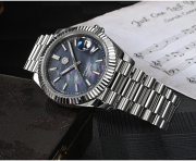 EU San Martin Business Luxury San Martin Men Watch Retro Date Just V2 MOP Dial 10Bar SN059-G V2