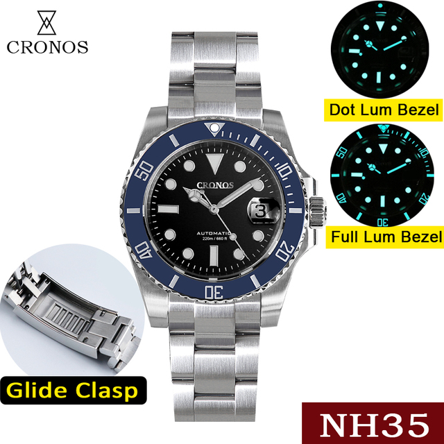 New Version Cronos Sub-Diver Luxury Men Watch Stainless Steel