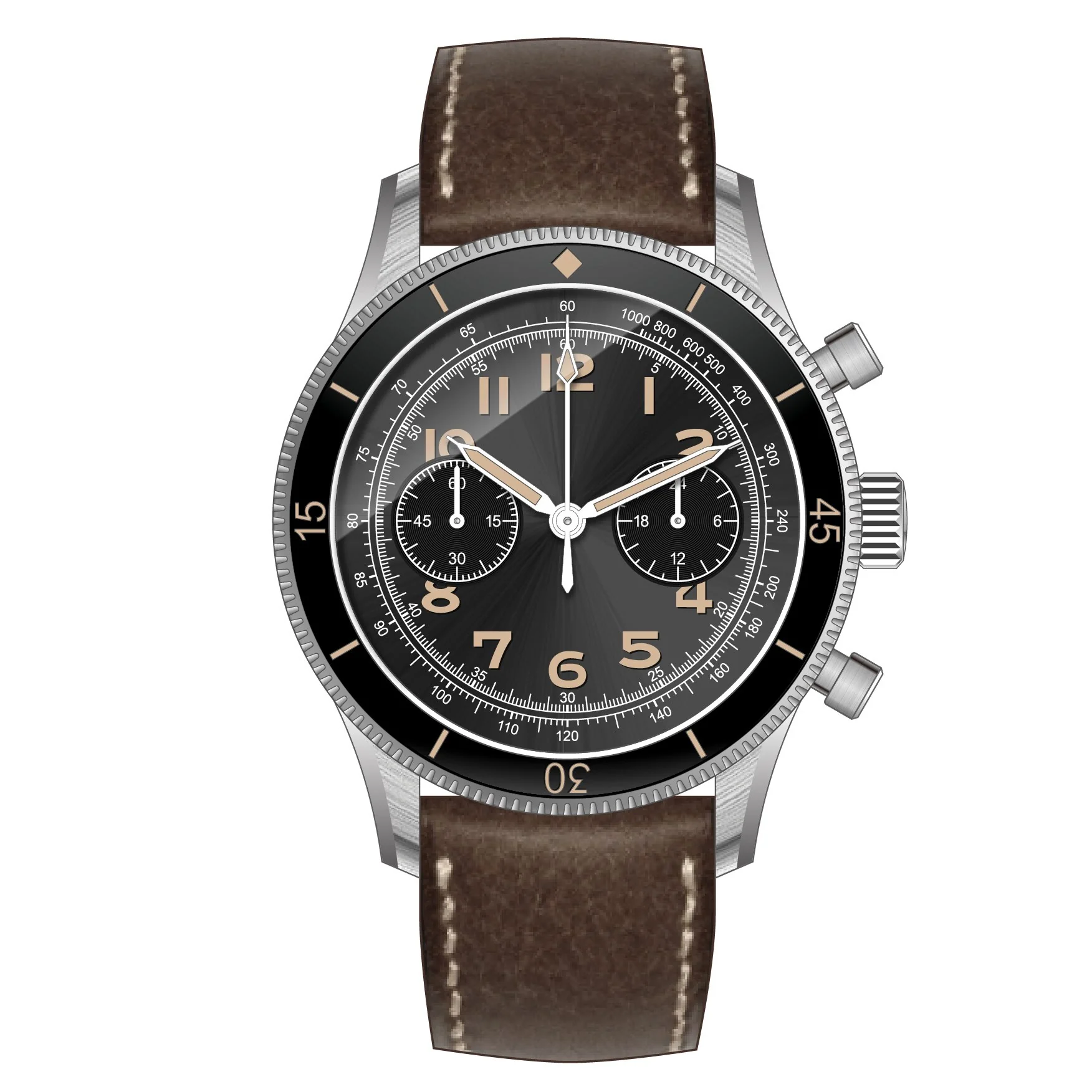 Hruodland Chronograph Stainless Steel Mechanical watch F-019