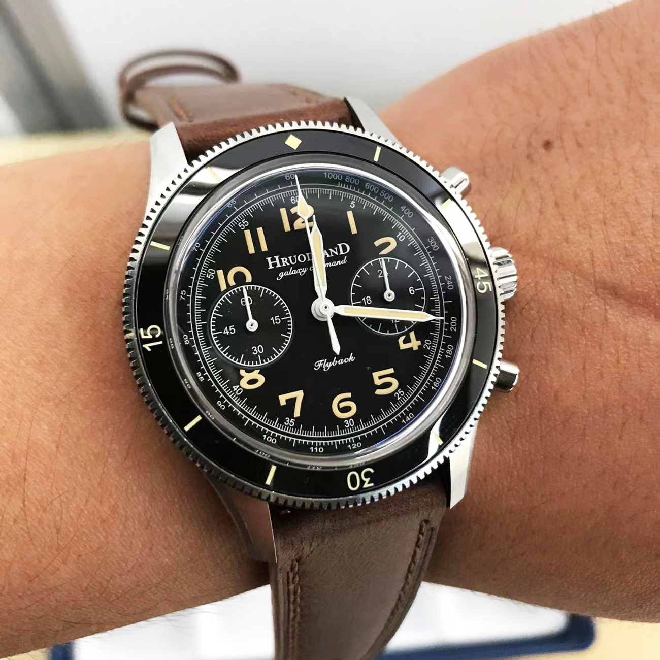 Hruodland Chronograph Stainless Steel Mechanical watch F-019