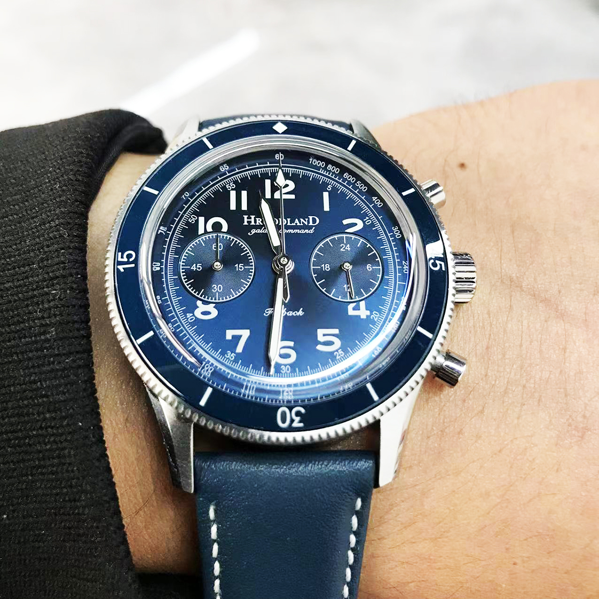 Hruodland Chronograph Stainless Steel Mechanical watch F-019