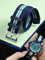 San Martin 20mm Nylon Strap for SN0116 San Martin 20mm Mesh Milanese Bracelet Stainless Steel Watch Parts Fly Adjustable Clasp For SN0054