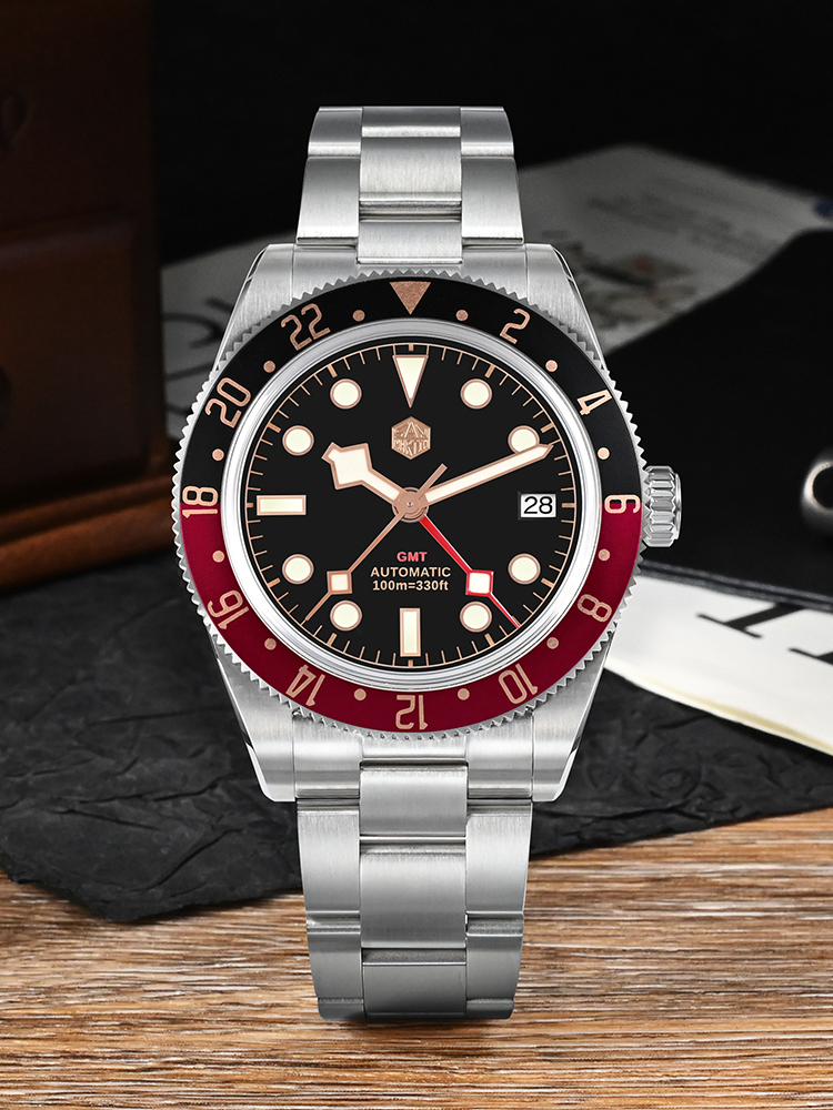 SAN MARTIN 39MM PEPSI NH34 MOVEMENT HEXAGONAL LOGO BB GMT BGW9