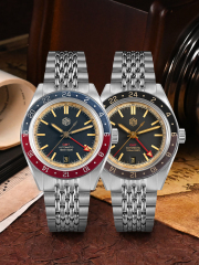 San Martin New Vintage Distressed Aluminum Bezel NH34 GMT Automatic Mechanical Retro Men's Watch N0116-G V6 GMT San Martin Limited Edition 39.5mm Full Luminous NH34 GMT Original Design Watches SN0116-G3 san martin watches,NH34 movement watch,San Martin SN0109-G-GMT,dive watches