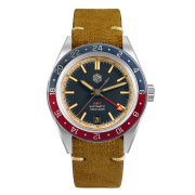 San Martin New Vintage Distressed Aluminum Bezel NH34 GMT Automatic Mechanical Retro Men's Watch N0116-G V6 GMT San Martin Limited Edition 39.5mm Full Luminous NH34 GMT Original Design Watches SN0116-G3 san martin watches,NH34 movement watch,San Martin SN0109-G-GMT,dive watches