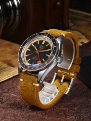 San Martin New Vintage Distressed Aluminum Bezel NH34 GMT Automatic Mechanical Retro Men's Watch N0116-G V6 GMT San Martin Limited Edition 39.5mm Full Luminous NH34 GMT Original Design Watches SN0116-G3 san martin watches,NH34 movement watch,San Martin SN0109-G-GMT,dive watches