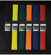 San Martin Watch Bands Rubber Straps 20mm 22mm With Folding Clasp