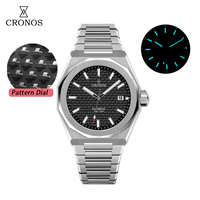Cronos Luxury Men Watch 39mm Skyline Transparent Caseback
