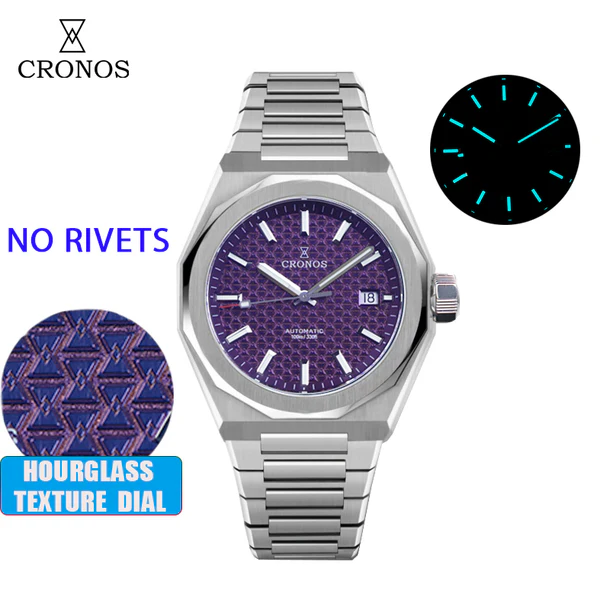 Cronos Luxury Men Watch 39mm Skyline Transparent Caseback
