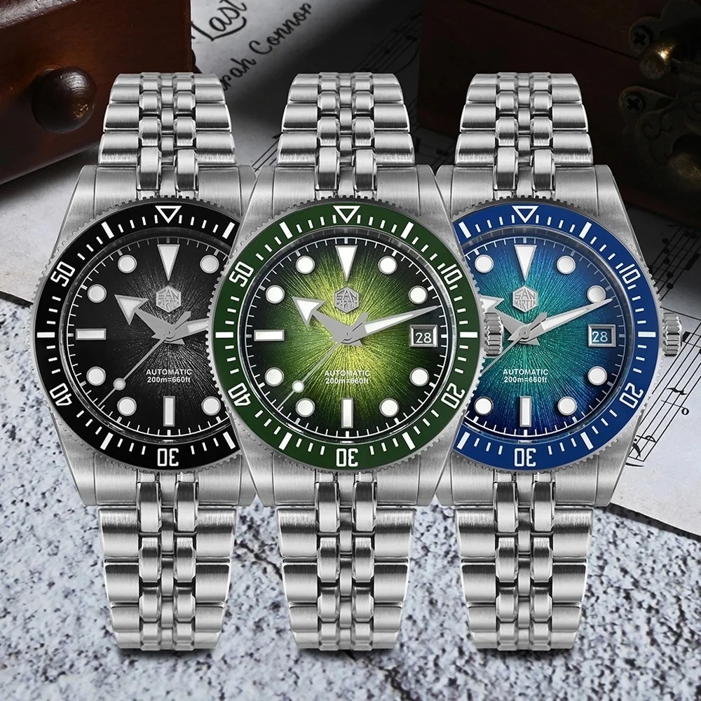 San Martin New 37.5mm Miyota 9015 Enamel Sunburst Jianzhan