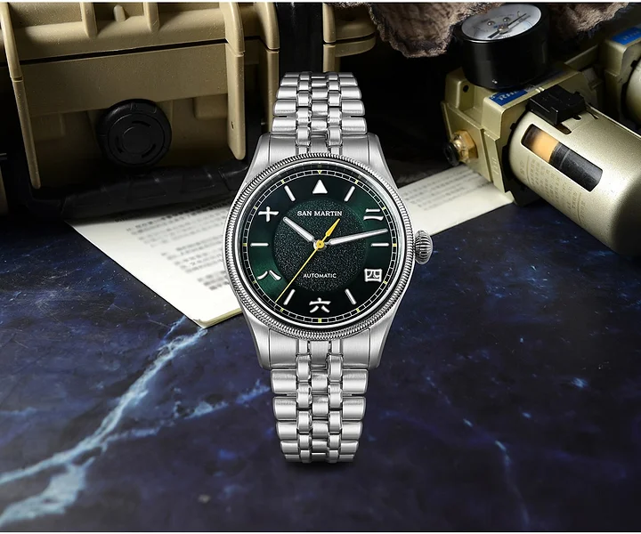 San Martin 39.5mm Men Pilot Dress Watch Chinese Style Original