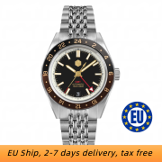 EU San Martin New 39.5mm NH34 GMT Men Watch Bidirectional Aluminum Bezel Luxury Automatic Mechanical Watch SN0116-G V4 GMT San Martin Limited Edition 39.5mm Full Luminous NH34 GMT Original Design Watches SN0116-G3 san martin watches,NH34 movement watch,San Martin SN0109-G-GMT,dive watches