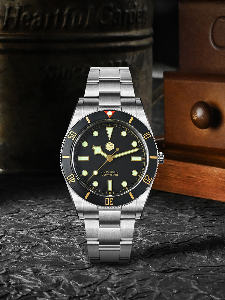San Martin 37mm SN0138 Upgraded Diving Watch BB54 Retro 28800BPH