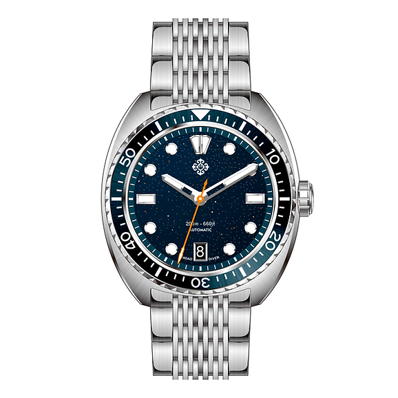 IXDAO stainless steel turtle diver aventurine/Enamel black dial