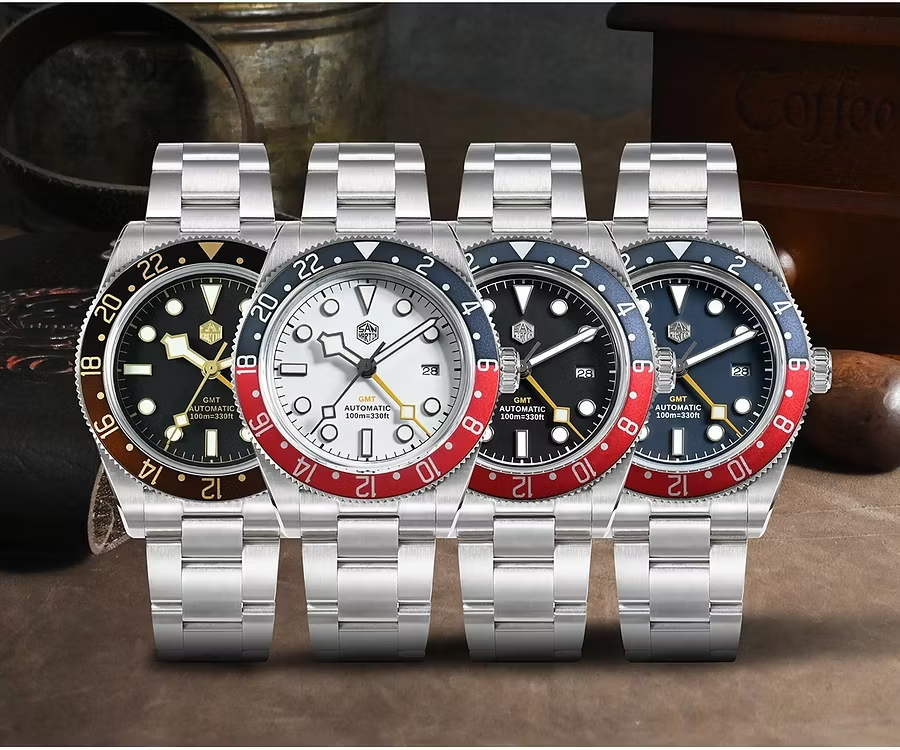 SAN MARTIN 39MM PEPSI NH34 MOVEMENT HEXAGONAL LOGO BB GMT BGW9