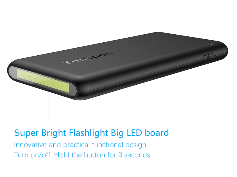 4USB Power Bank, Portable Charger 30000mAh + 50000mAh Super Bright Flashlight Quick Charge Phones USB PowerBank (Black_30000mAh_50000mAh)