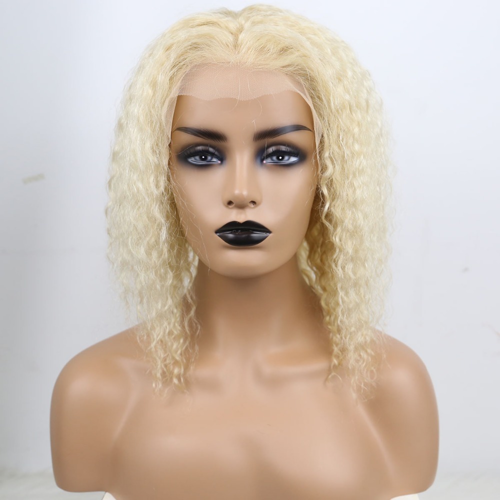 Curly Lace Front Wig 180% Density 613 Short Bob Human Hair Wigs HD Transparent 13x6 Brazilian hair