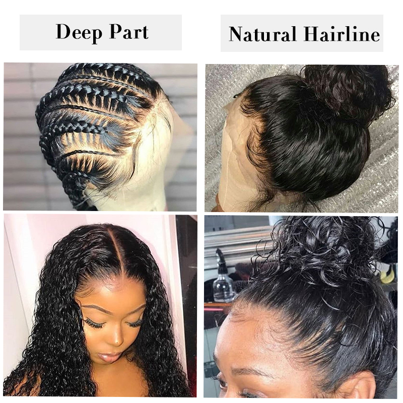 360 Lace Frontal Wig With Baby Hair Deep Wave Curly Bob Transparent 13x6 Lace Front Human Hair Wigs 370 