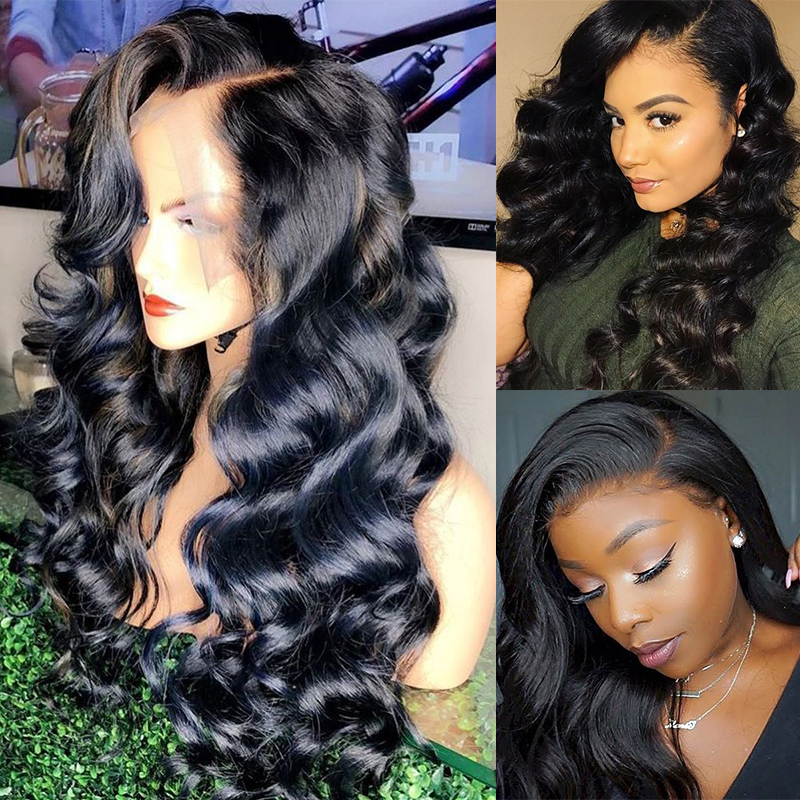 Full Lace Wig 1B 99J Body Wave Lace Front Human Hair Wigs With Baby Hair Black Ombre Burgundy Colorful Purple Red