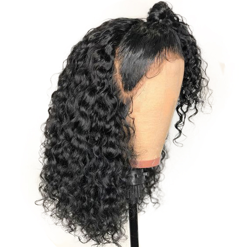 Transparent Lace Wig Curly 360 Lace Frontal Wig 180% Density Short Bob Lace Front Human Hair Wigs Swiss Full End