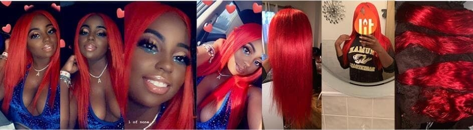 1B 99j Red Blonde Brazilian Straight Hair Bundles With Closure Ombre Remy Human Brazilian Hair Weave Bundle With Closure