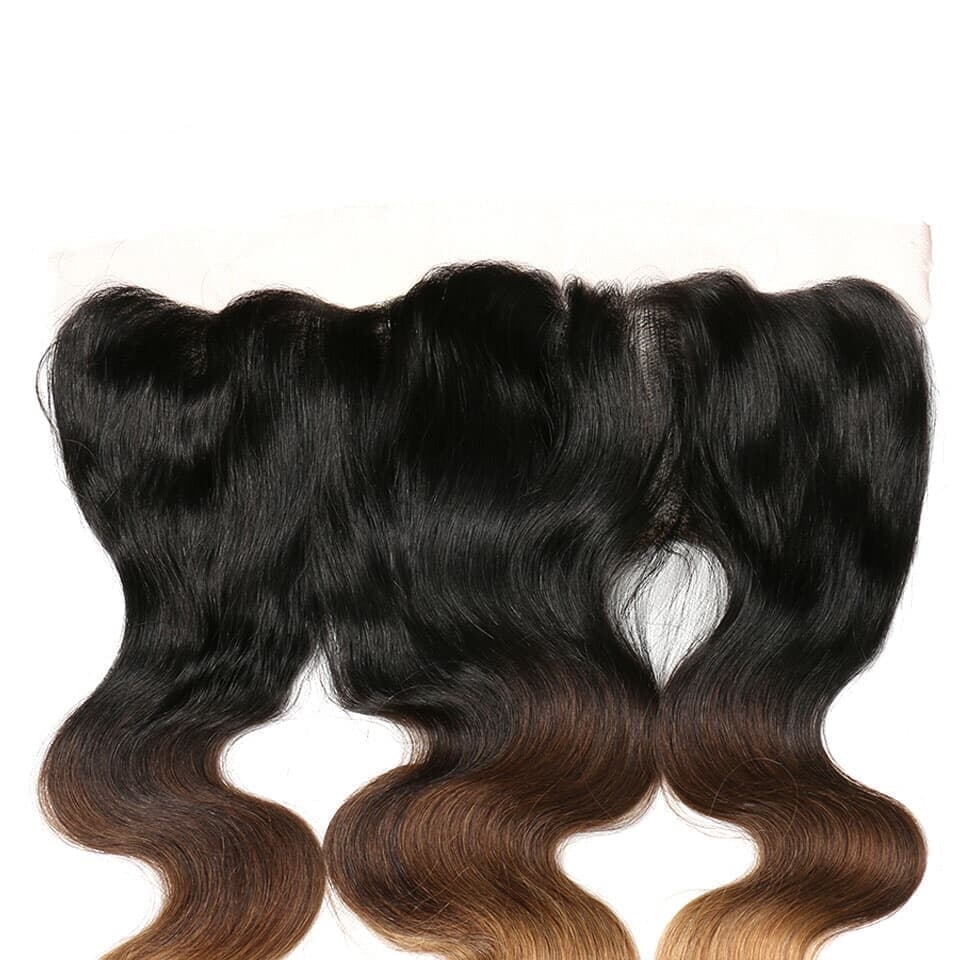 Brazilian hair in china Body Wave With Frontal Human Hair Lace Frontal Closure 13x4 Pre Plucked Ombre Lace Frontal With Closure