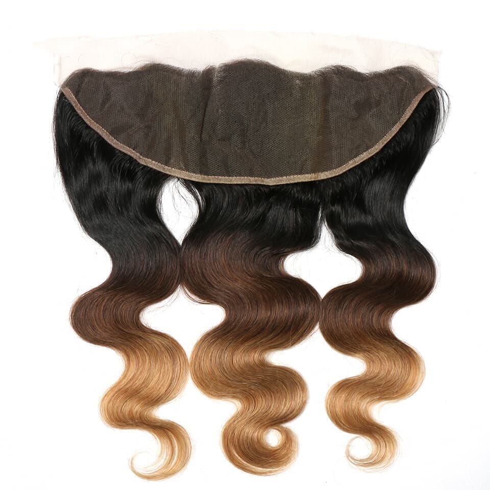 Brazilian hair in china Body Wave With Frontal Human Hair Lace Frontal Closure 13x4 Pre Plucked Ombre Lace Frontal With Closure