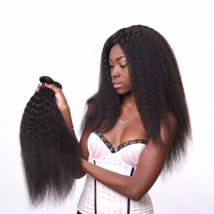 Kinky straight human hair extensions for sale online