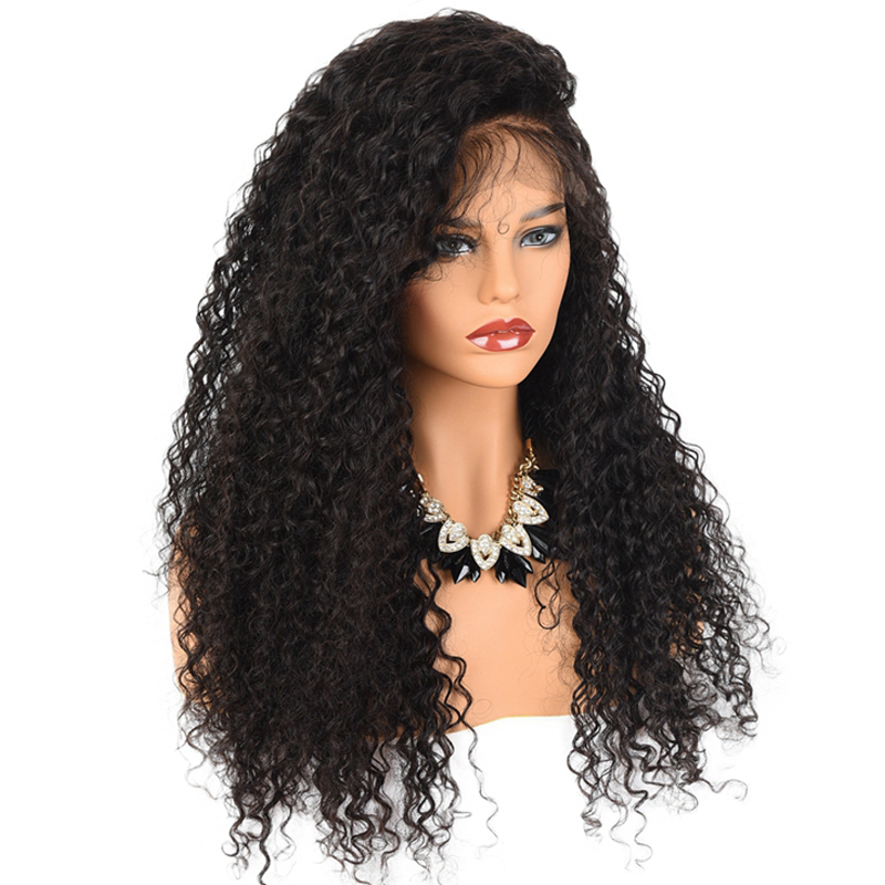 Curly Virgin Hair Glueless Full Lace Human Hair Wigs