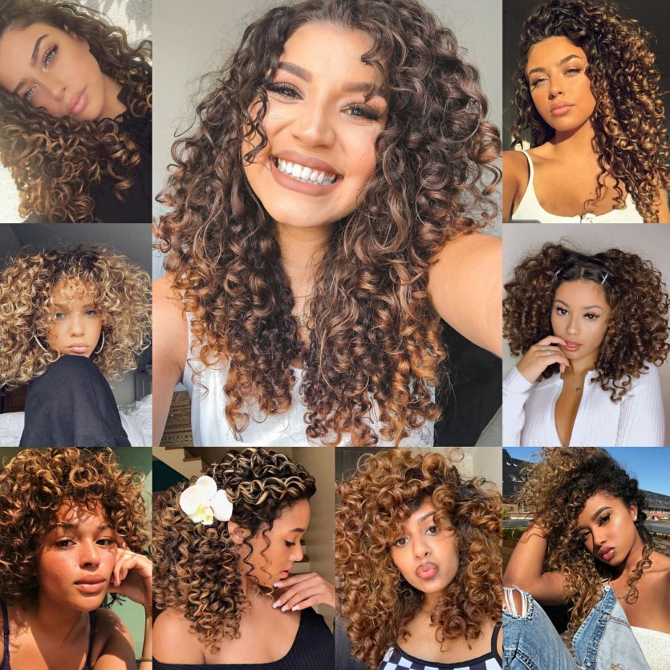 Ombre 1B 30 13*4 Lace Front Human Hair Wig African Kinky Curly Two Tone Remy Hair Brown Short Bob Wigs with Baby Hair