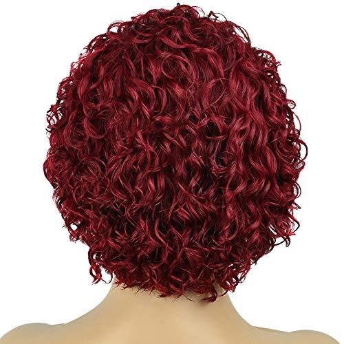 99J color Pixie Curly Human Hair Wig Short Bob with 13*1 Lace Front For Woman 