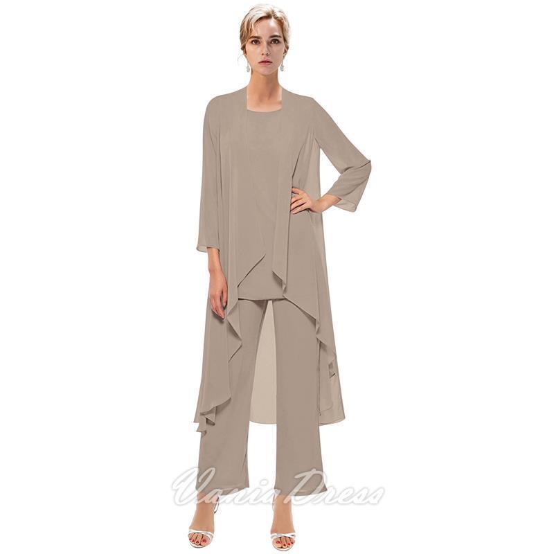 mother of the bride chiffon trouser suits