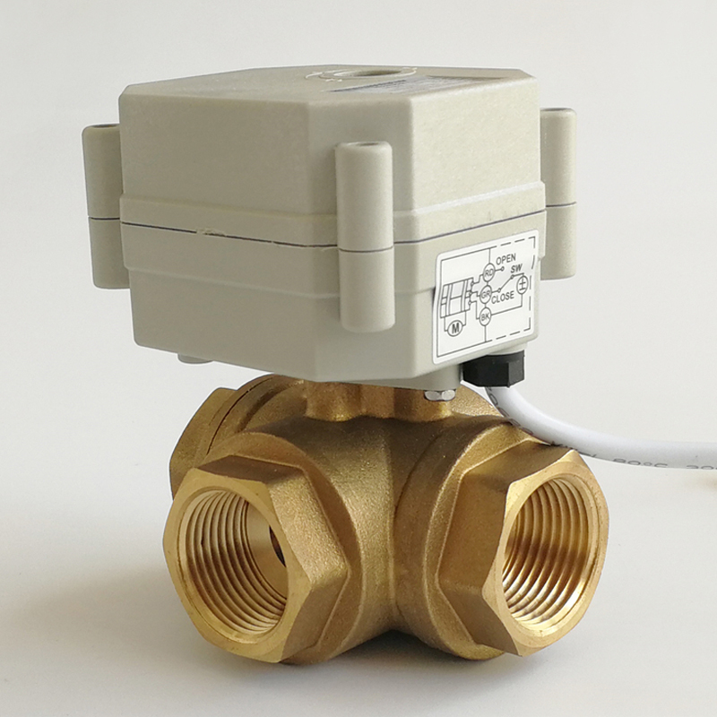 Water Control System Water Treatment for Air Conditioner Fan Coil DN32 DC24V Ball Electrical Valve Motorized Ball Valve Brass Ball Valve 