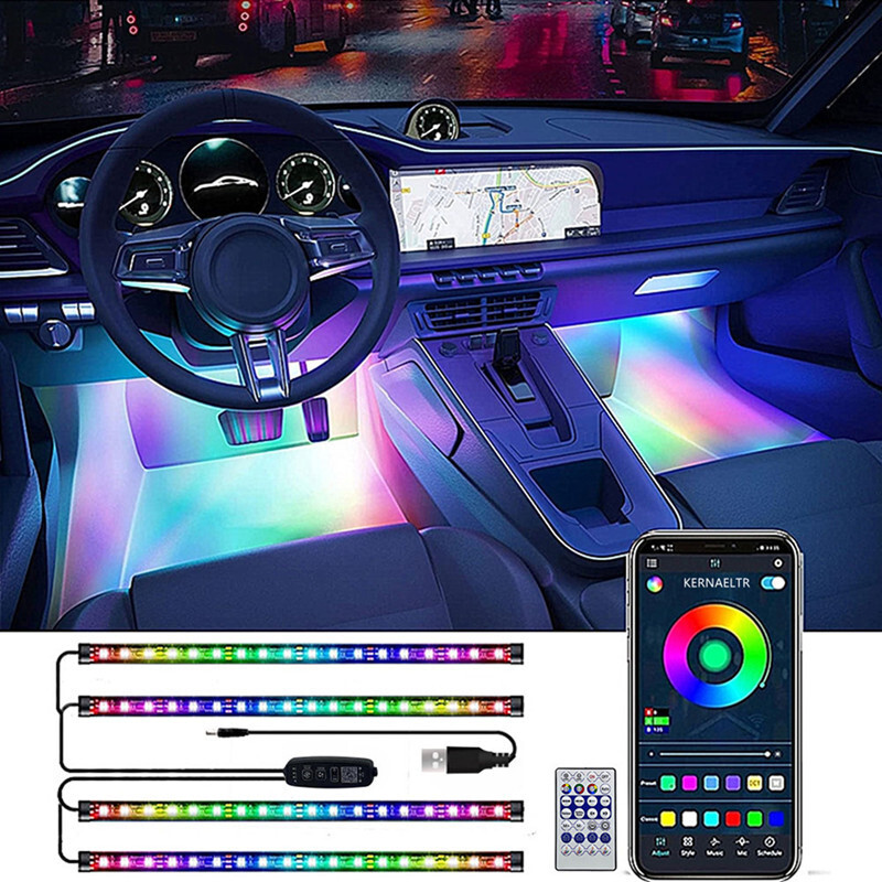 New RGBIC LED Car lights produce bright,Vbrant lighting with rich color for your visual enjoyment
