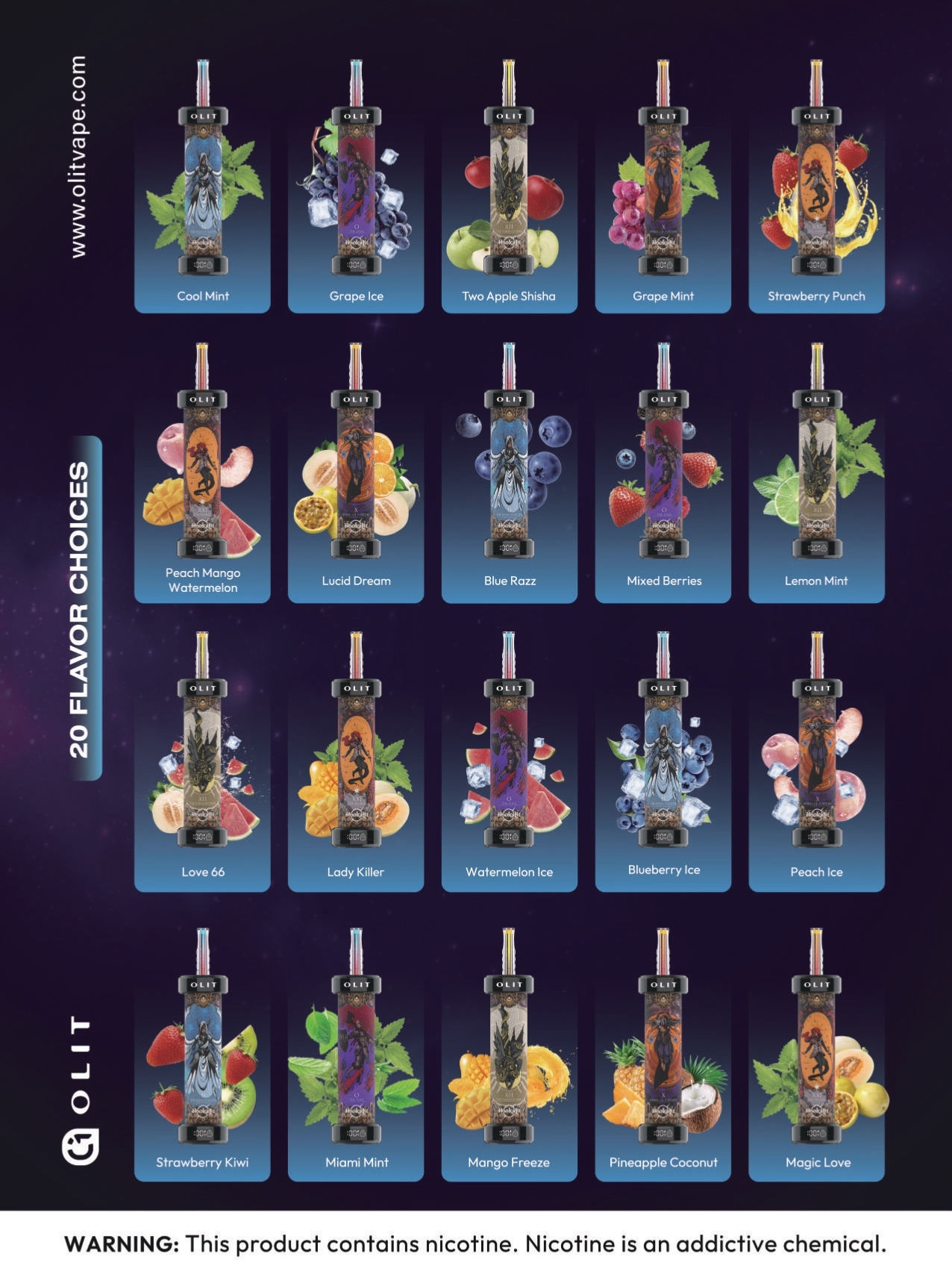 Olit Hookalit 40000 Disposable Vape 40ml 20 Flavors Available