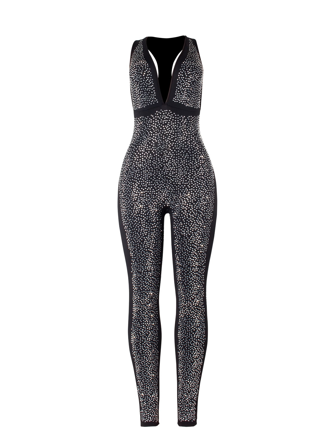 rhinestone one piece jumpsuit
