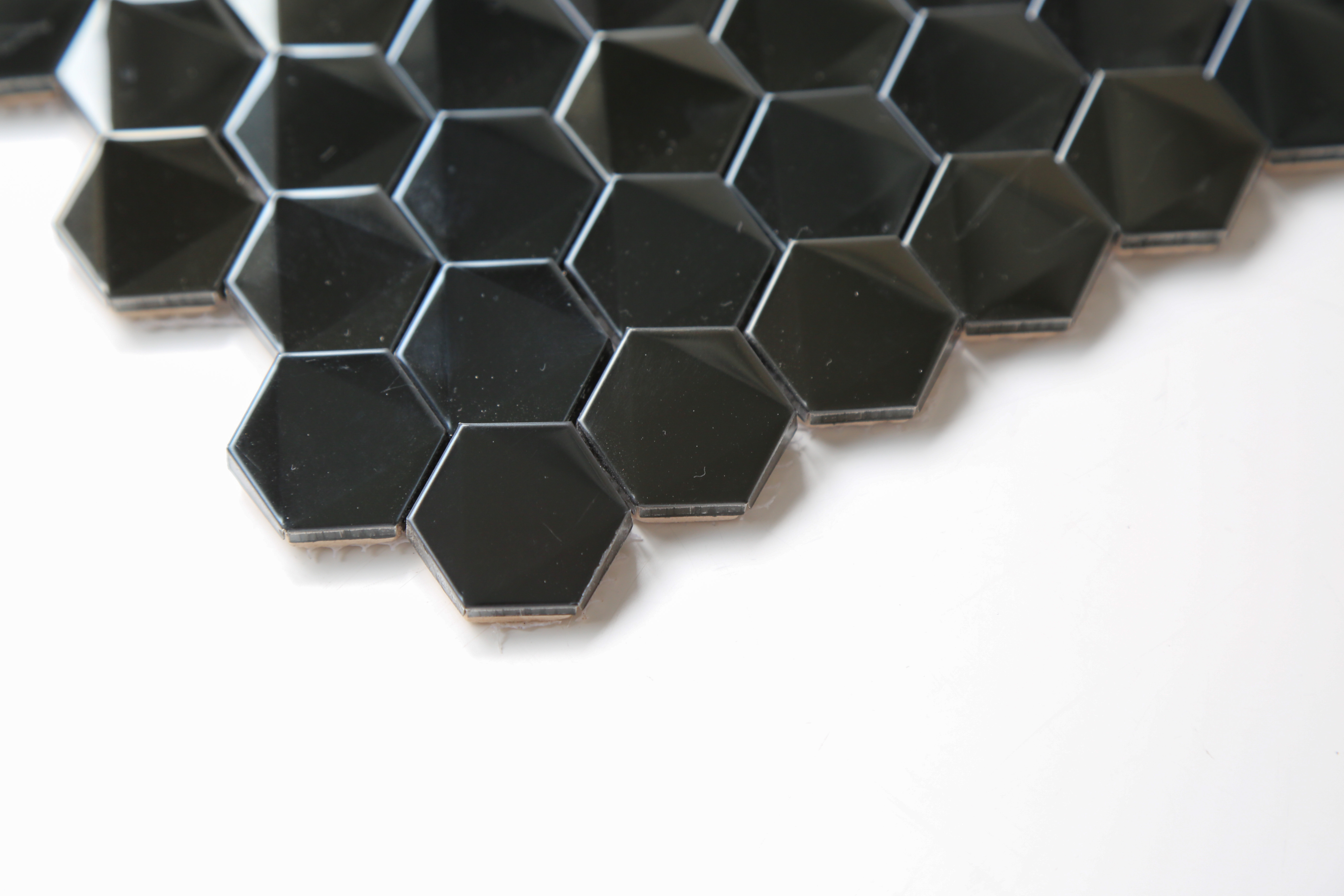 Black 3d Hexagon Stainless Steel Mosaic Tile