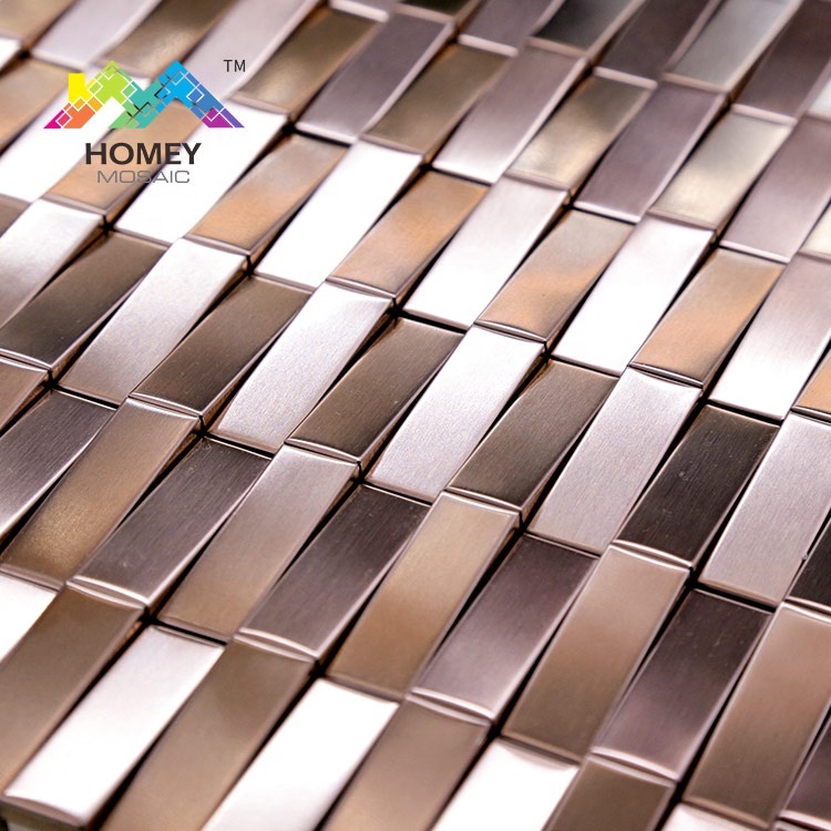 2019 Latest Silver Mosaic Kitchen Backsplash Tile Stainless Steel Metal