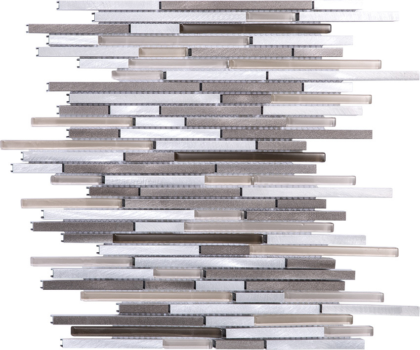 Red Linear aluminum Rose Gold Striped Aluminum Metal Wall Art