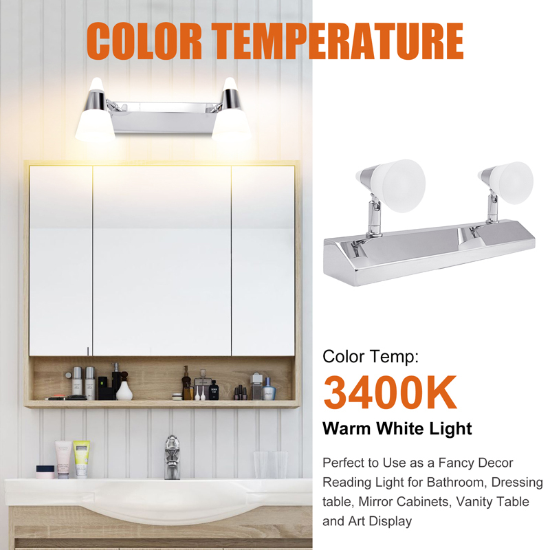 Gesto 12W Wooden Finish 3 in 1 Color Picture Light, Dressing Table Lights | Vanity  Lights | Bathroom Lights for Wash Basin | 19 Inch Wall Spotlight (Warm  White | White |