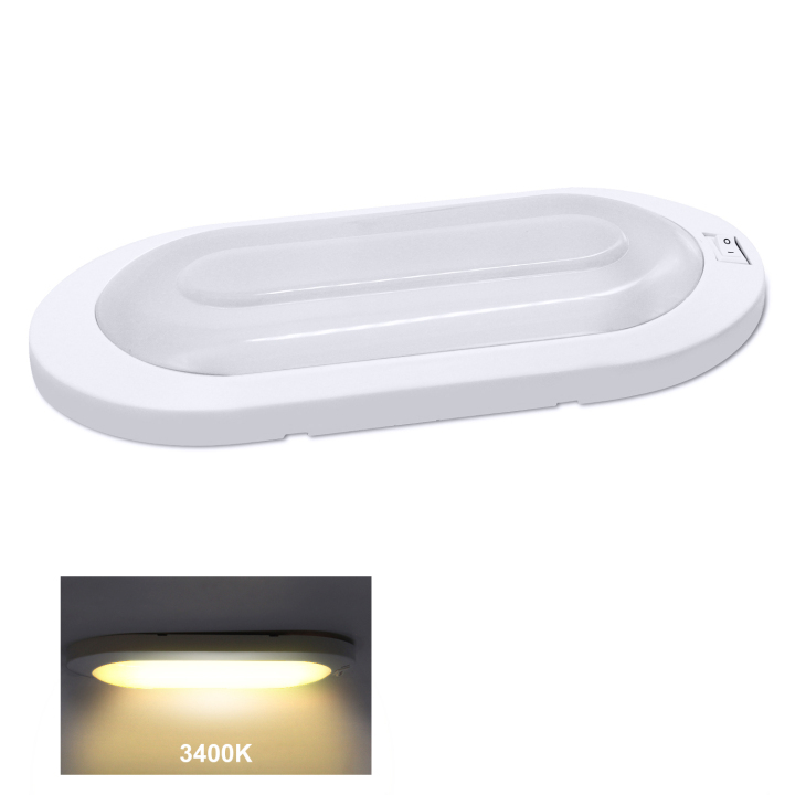 Facon Dimmable 12-30V LED RV Ceiling Light – Square Dome Lamp With Switch For Camper, Boat, Trailer