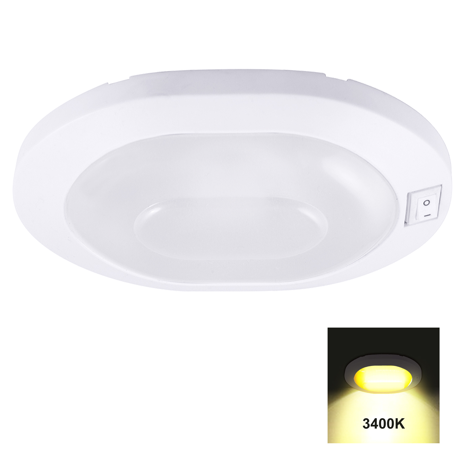 Brown Facon Dimmable Eco LED Pancake Light with Switch 4W 280Lumens with Frosted Lens 