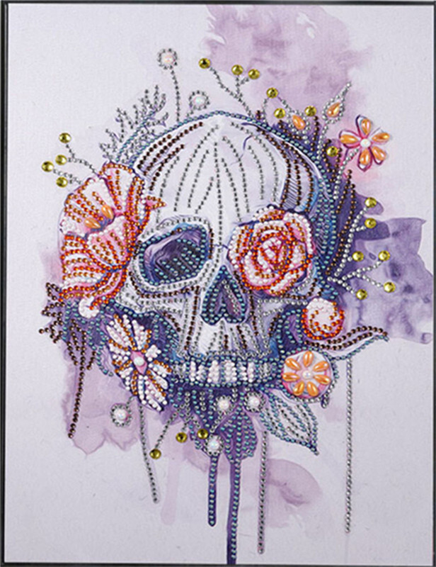 5d Diamond Painting Kits Flowers Skull Paint With Diamonds