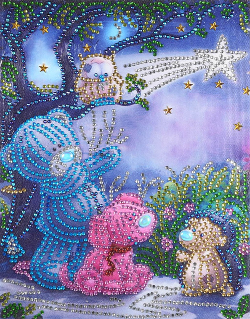 5D Diamond Painting Kits Bear Hedgehog Dog Animal