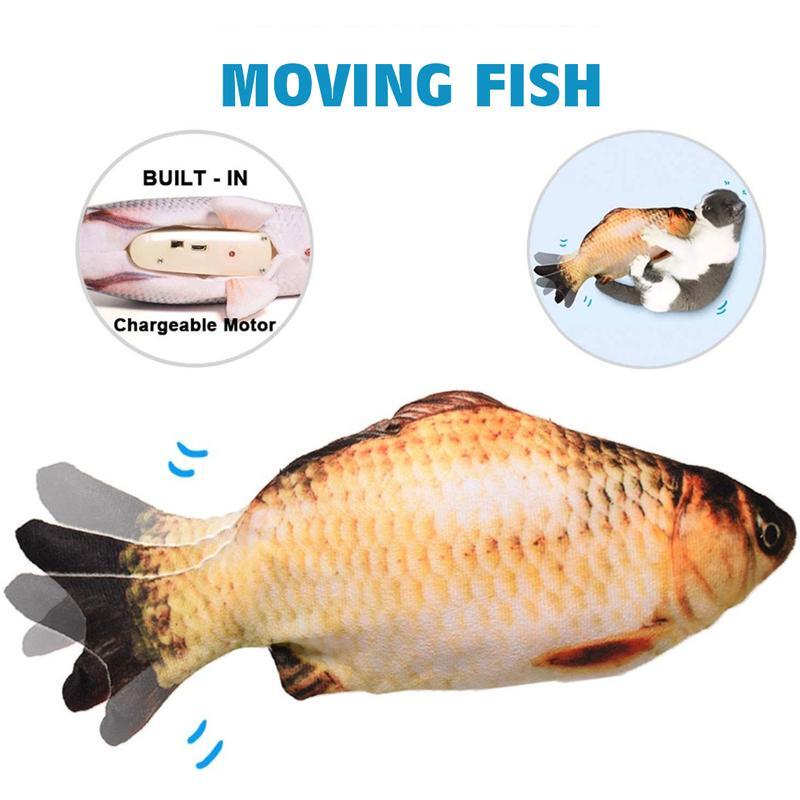 Electric fish Electronic Pet Cat Catnip Toy Electric USB Charging Simulation Fish jump fish Dog Cat Playing Biting Chewing Training Pets Sup