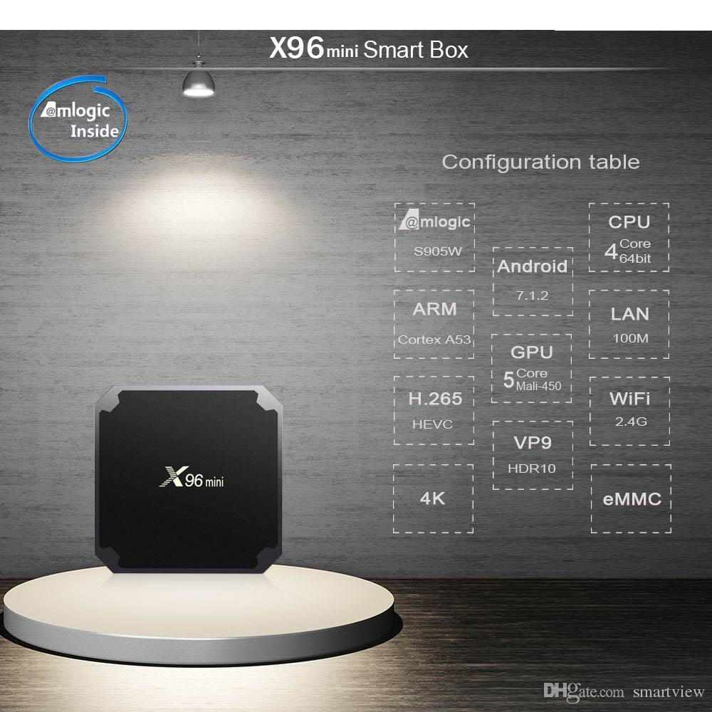  EU Tax Free [Genuine] X96 MINI Android 7.1 TV box Amlogic S905W Quad Core 1GB/8GB 2GB/16GB TV Boxes Smart TV  